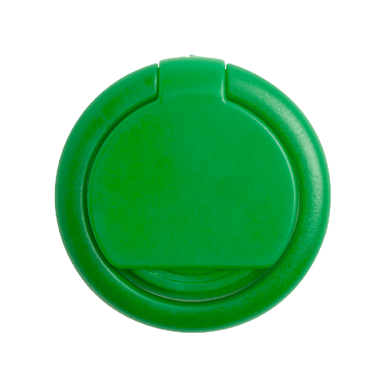 Support pour téléphone portable - plastique rond auto-adhésif avec jeton chariot - couleur vert - poids 4g_0