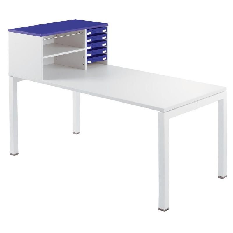 SURMEUBLE BUREAU ACTUAL - L. 41 X P. 80 X H. 38 CM - CORPS BLANC - TOP PRUNE