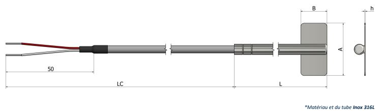 Thermistance de surface Clinquant HS10 - PTC et NTC avec câbles prolongateurs haute température_0