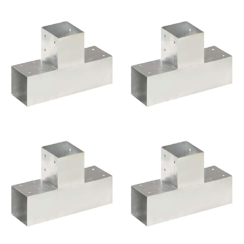 Vidaxl connecteurs de poteau 4 pcs forme en t métal galvanisé 91x91 mm 145472_0