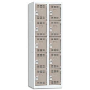 Pierre henry vestiaire 5 cases + 2 colonnes - dimensions : l60 x h180 x p50 cm gris perle basalte_0