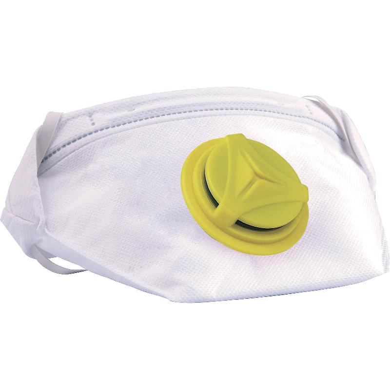 Boîte de 10 demi-masques jetables pliables FFP2 avec valve - M1200VPC - fibre synthétique non tissée et confort respiratoire prolongé_0