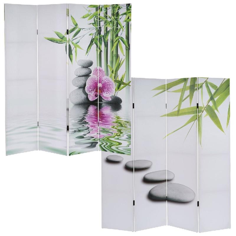 Décoshop26 - Paravent 4 panneaux pans séparateur de pièce 180x160cm motif orchidee PAR04009 - 3000104010339_0