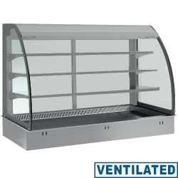 Elément top et vitrine sur 3 niveaux ouverte (avec rideau)  réfrigérés  ventilés  5x gn 1/1 (sans unité hermétique)   dpa/tva318-s_0