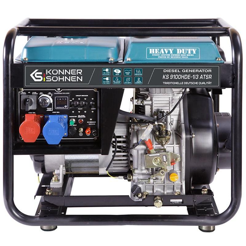 Générateur diesel triphasé avr de 7,5 kw ks9100 hde 1/3 ATSR - KÖNNER & SÖHNEN - 9100HDE-1/3 ATSR_0
