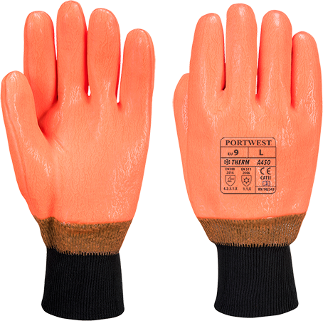 Gants haute visibilité étanches orange A450 - XL - résistants aux huiles, graisses et eau_0