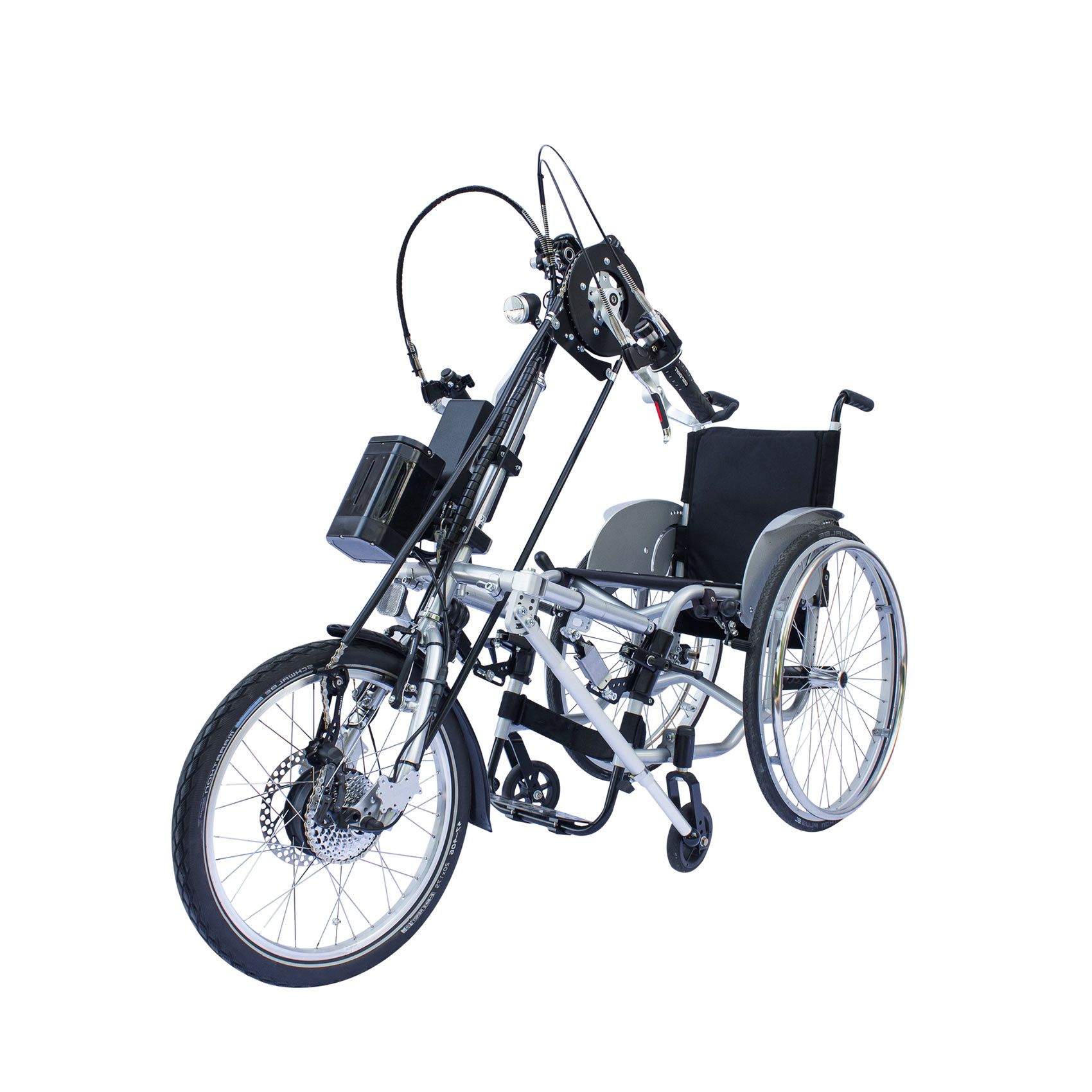Vélo pour handicapé 20'' à 8 vitesses avec batterie LIPO démontable et verrouillable et équipements de série_0