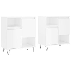 Helloshop26 - Buffet bahut commode armoire meuble de rangement organisateur cuisine salle de séjour salons lot de 2 brillant bois 02_0036720 - 300021_0