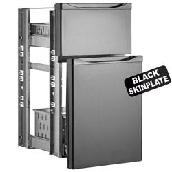 Kit bloc tiroirs T2/3-t - Skinplate noir, acier inox AISI 304, avec serrures et tiges de séparation_0