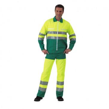Pantalon HV2 C/P 300g Jaune Fluo - Bleu Azur T48 - Classe 2 - Marque Muzelle Dulac/Hasson_0