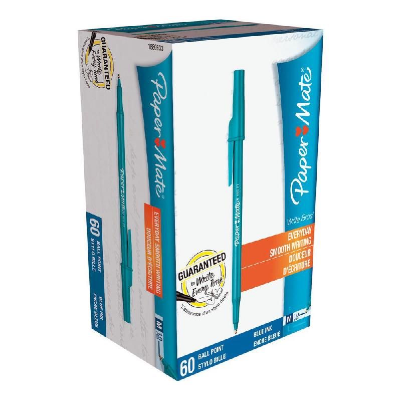 PAPER MATE PAQUET DE 60 STYLOS À BILLE WRITE BROS® BLEU 1,0 MM (PRIX À L'UNITÉ)