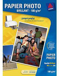 PAPIER PHOTO A4 BRILLANT 40F 180G