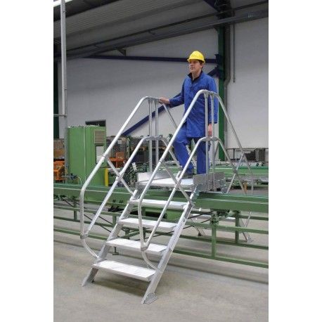 Passerelle incliné à 60° standard - gentner et fils - double accès avec 2 escaliers - main courante en aluminium_0