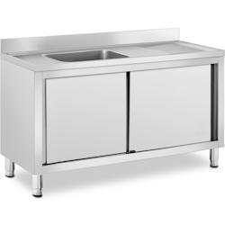 Royal Catering - Royal Catering RC-IKS05 Plonge En Inox Professionnelle Sur Meuble Bas Armoire Placard Avec Évier Acier Inoxydable (1 bac : 500 x - i_0