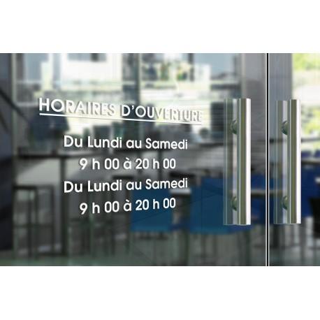 Autocollant horaire pour vitrine