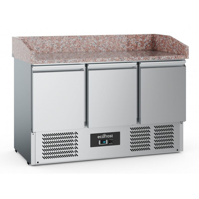 Table à pizza 3 portes EcoFrost - Réf 7950.5100 - 368L - Température +2ºC à +8ºC_0