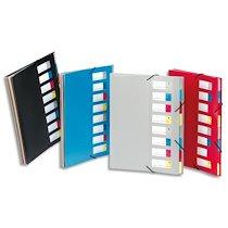 TRIEUR STANDARD PP 5/10E 8 POSITIONS AVEC BLOC ET 2 RABATS, DOS À SOUFFLET. COLORIS ASSORTIS - LOT DE 12
