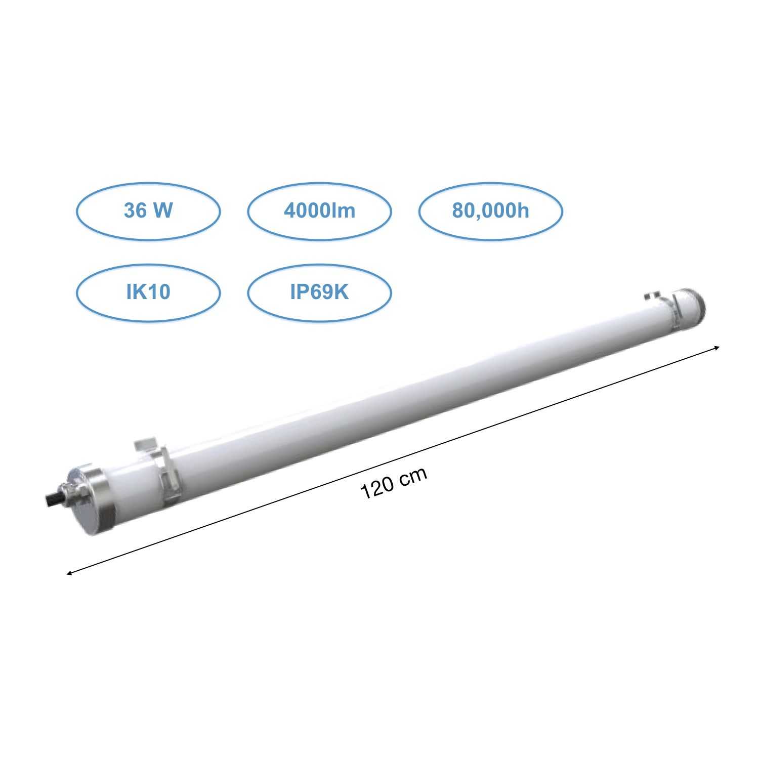 Tubulaire led 36w 4000lm ip69k ik10 80,000h 120cm_0