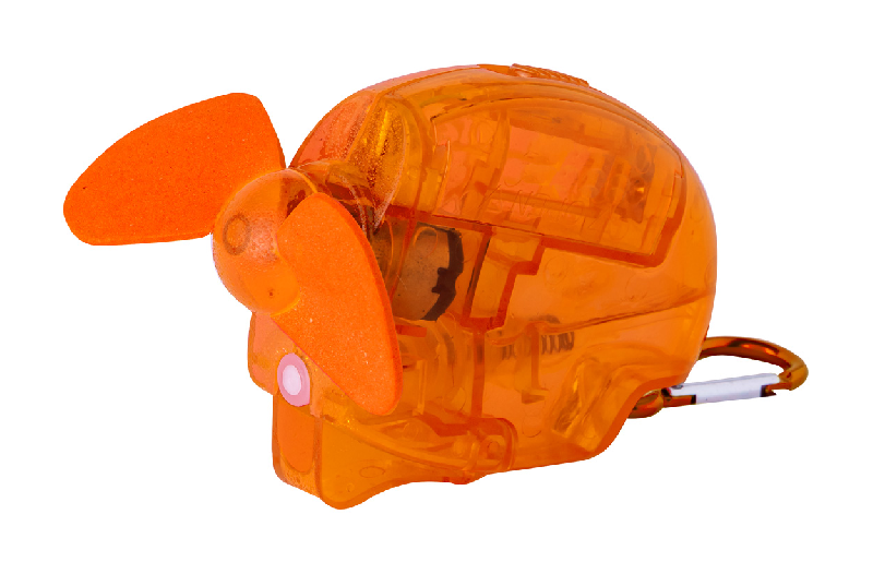 Vaporisateur - Ventilateur pulvérisateur d'eau en plastique PS avec mousqueton en aluminium - 35 ml - Orange_0