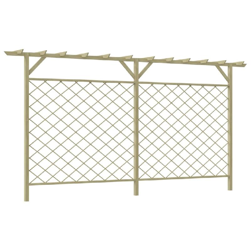 Vidaxl clôture à lattes de jardin avec pergola bois 41726_0