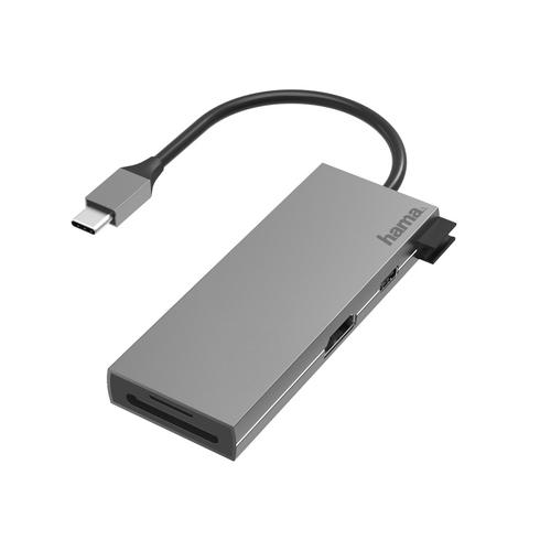 Hama 6 ports Hub multiport USB-C - USB 3.1 - HDMI - Aluminium gris - Réf. 00200110_0