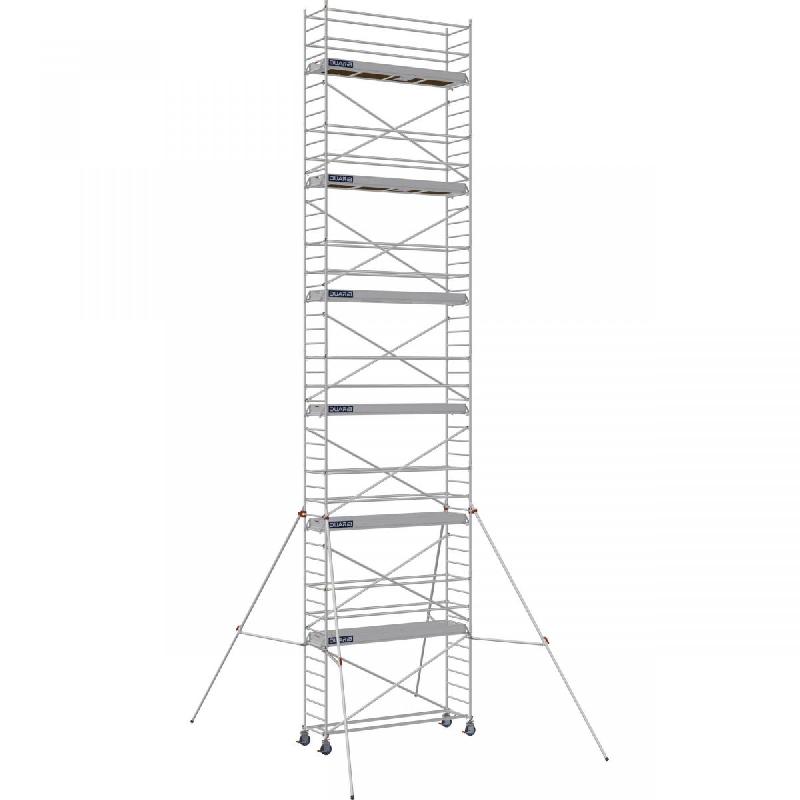 Échafaudage roulant aluminium DOCKER 85 version lisses - Hauteur de travail : 13,90 m - DUARIB - 7130120_0