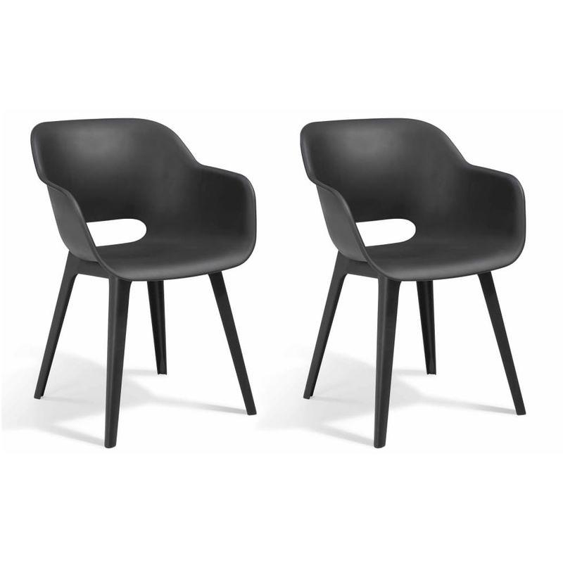 ALLIBERT CHAISES D'EXTÉRIEUR AKOLA 2 PCS GRAPHITE ALLIBERT CHAISES D'EXTÉRIEUR AKOLA 2 PCS GRAPHITE
