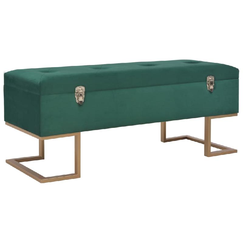 BANC BANQUETTE AVEC COMPARTIMENT DE RANGEMENT 105 CM VELOURS VERT 02_0010732_0