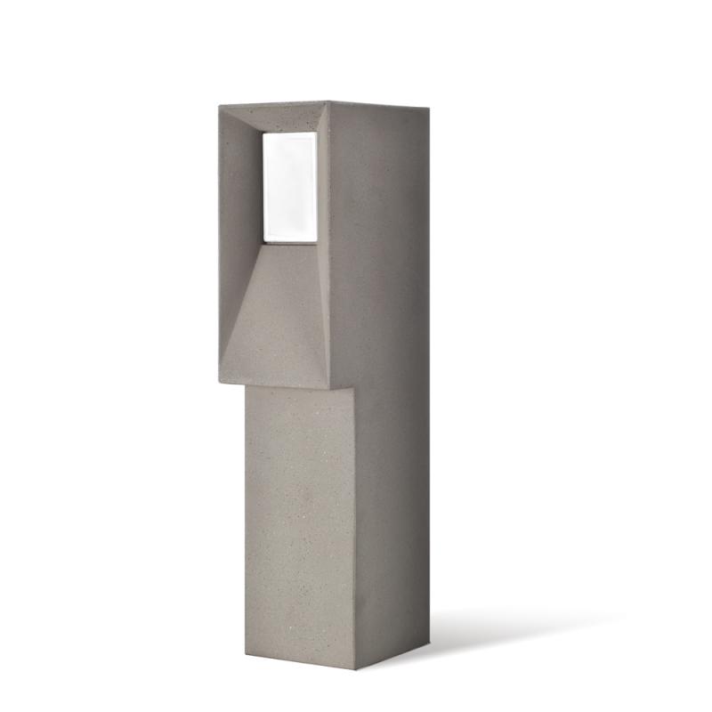 Borne lumineuse d'éclairage public en béton - Block 5-20W - Diffuseur verre trempé - IP65 IK06_0