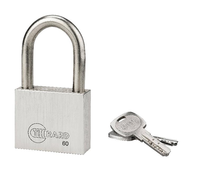 Cadenas à clé inox 60 mm - double verrouillage par billes inox - marque Thirard - référence 00090406_0