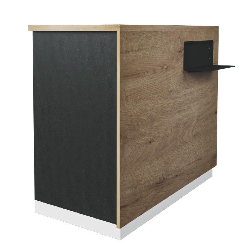 Comptoir Minimaliste D finition chêne clair et noir L116xP58xH100cm_0