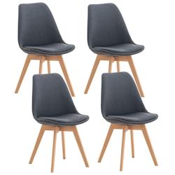 Décoshop26 - Lot de 4 chaises de salle à manger cuisine bureau style scandinave en tissu gris foncé pieds en bois 10_0000542 - gris 3000763969603_0