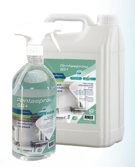 Detergent desinfectant surfaces pentaspray sr+ eucalyptus - 100ml spray montes - carton de  48 - a016_0