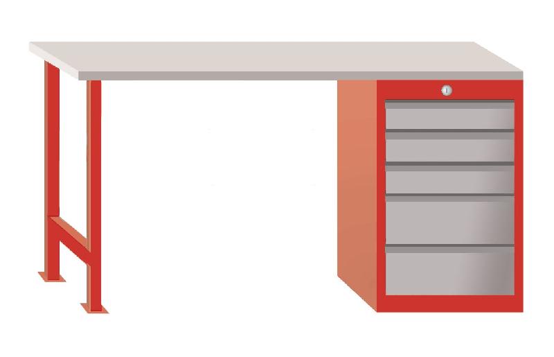Établi modulaire Multiplex avec armoire à tiroirs 5T 1500 mm MW Tools MOD15LP5_0