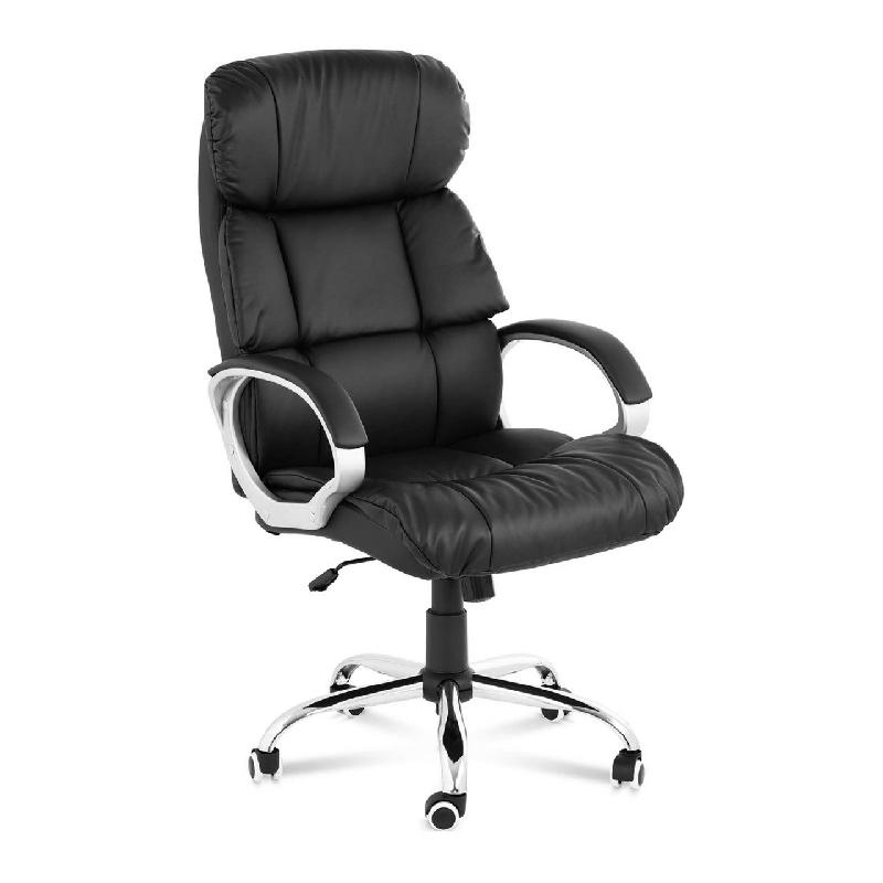 Fauteuil de bureau chaise siège noir ergonomique luxe classique bois  0502002/2