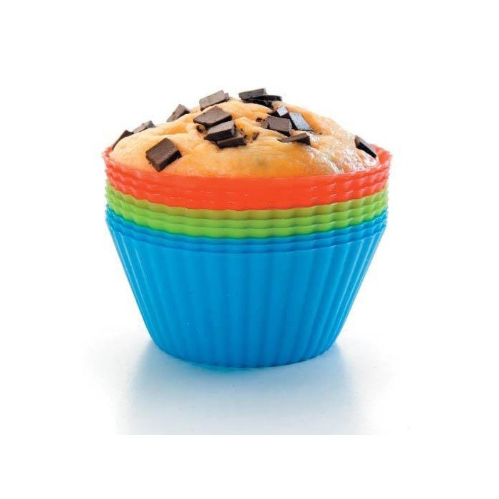 MOULE À MUFFIN COLORÉ 7 X 3.5 CM EN SILICONE - LOT DE 12 - LACOR - PÂTISSERIE
