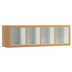 RANGEMENT HAUT 4 NICHES - GAMME @HOME - L.110 X P.30 X H.35 CM - FINITION HÊTRE