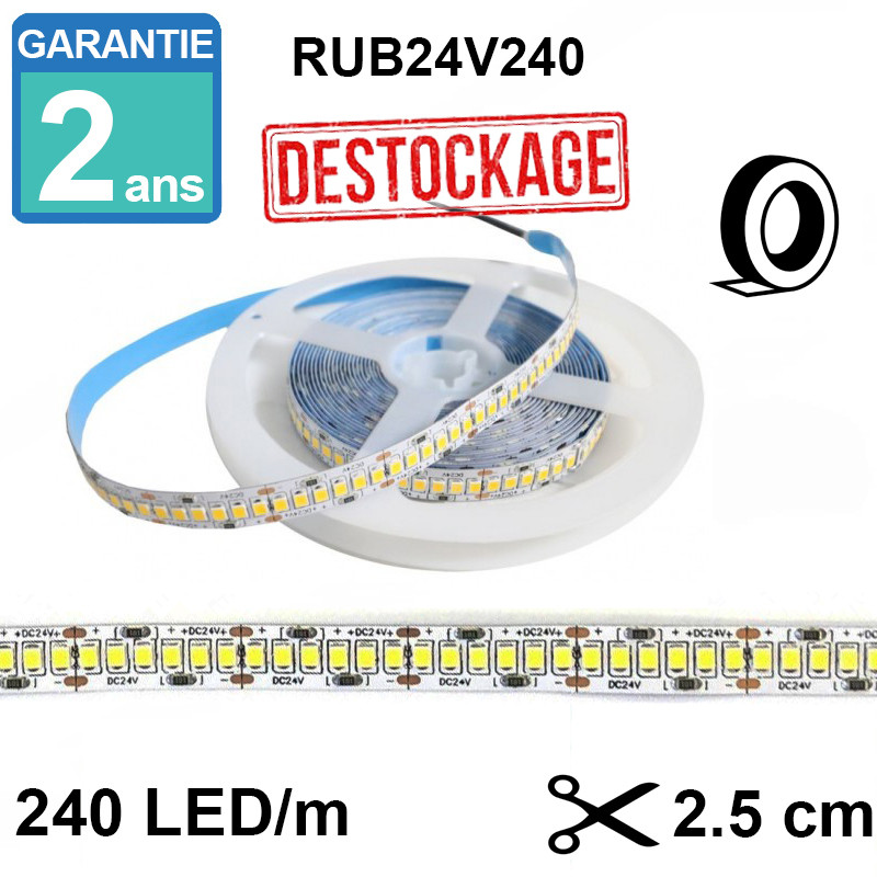 Ruban led 24v/36w - 5m - ip20 - intérieur - référence rub24v2404k_0