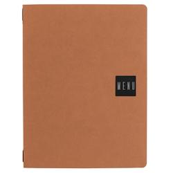 Set 12 porte-menu A4 Stil Casa, polyuréthane, 24,3x31,6 cm, 3 enveloppes plastiques, élastique, désert saffiano. - PM2C-SADE-MNSN_0