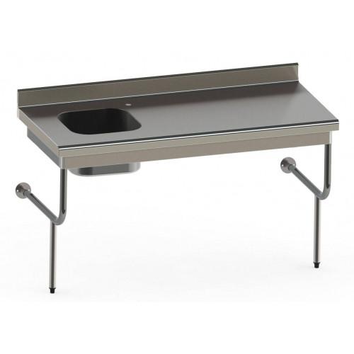 TABLE DU CHEF SEMI-SUSPENDUE EN INOX 700 X 1600 MM - CUVE À GAUCHE