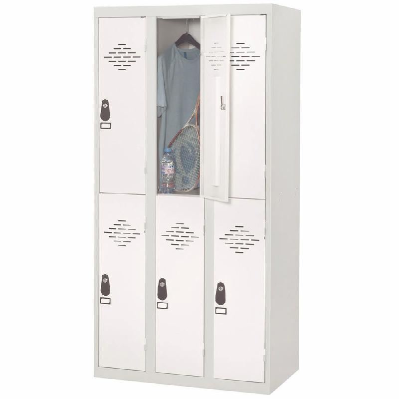 VESTIAIRE MULTI-CASIERS AVANTAGE - 2 CASIERS - 3 COLONNES - CORPS GRIS - PORTES BLANCHES