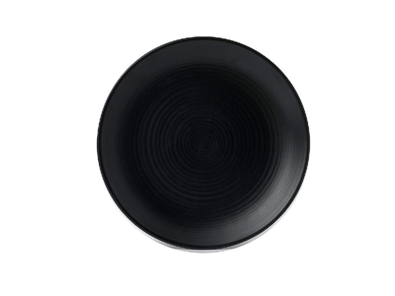 ASSIETTE PLATE ROND NOIR PORCELAINE Ø 29,5 CM EVO DUDSON