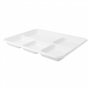 50 PETITS PLATEAUX REPAS À EMPORTER 5 COMPARTIMENTS BIODÉGRADABLES COMPOSTABLES