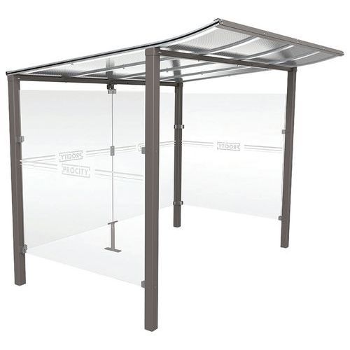 ABRI CAISSE MODULO 2.50 M BARDAGES LATÉRAUX GRIS PROCITY - PROCITY