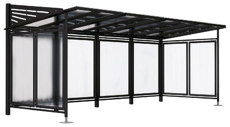 ABRI VÉLOS CONVIVIALE INITIAL/COMPLÉMENTAIRE AVEC BARDAGES - NOIR 9005 - MANUTAN COLLECTIVITÉS