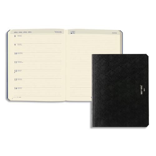 AGENDA BREPOLS BACK TO PAPER - 1 SEMAINE SUR 1 PAGE + NOTES - FORMAT A5 - COUVERTURE CUIR RECYCLE NOIR