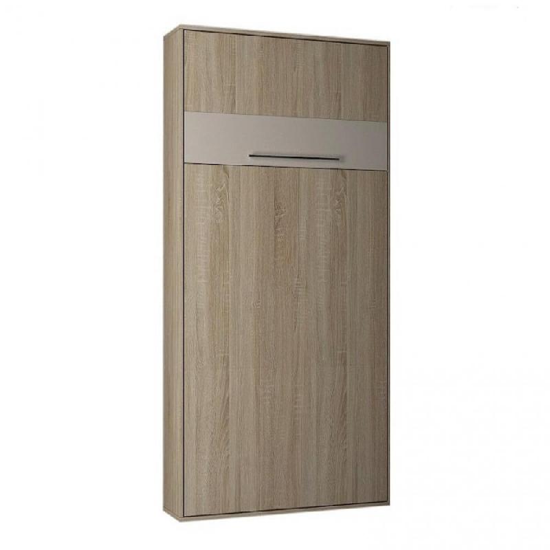 Armoire lit escamotable Kompact - Ouverture assistée - Coloris chêne - Couchage 90x200 cm_0