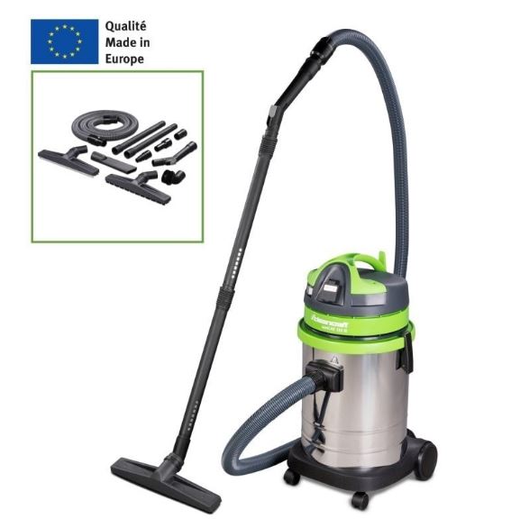 Aspirateur d'atelier Cleancraft wetCAT 133 IE - 7001135 - Cuve inox 33L - Aspirateur sec et humide_0