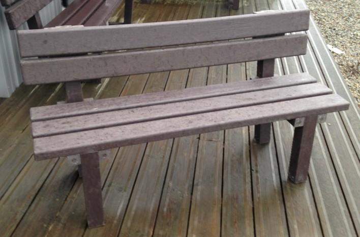 Banc public en plastique recyclé Tucana - 2 longueurs disponibles - marron_0