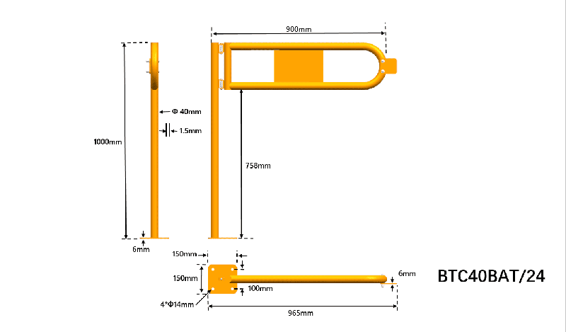Barrière modulaire - porte battante - Barrière modulaire - porte battante 900 mm_0